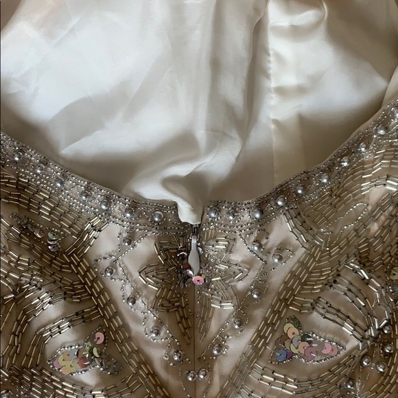 Vintage beaded halter cocktail dress - Picture 8 of 9